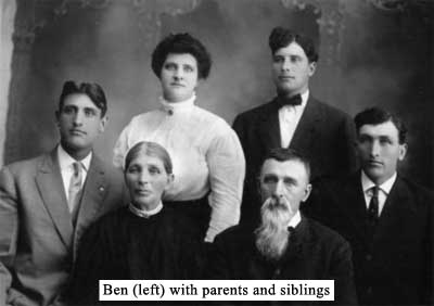 Ben (left) with parents and siblings
