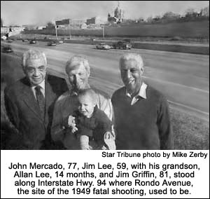 Photo of John Mercado, Jim Lee, his grandson Allan, and Jim Griffin