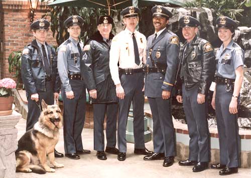 Officers wearing various uniforms used by the SPPD.